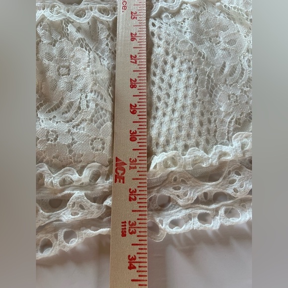 Azaka Paris white lacy crochet grecian sundress sz M/L tassels coquette - Picture 10 of 14